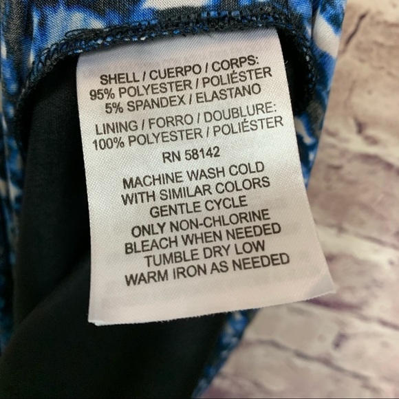 Suite 7 Blue Black Print Tulip Hem Short Sleeve Dress - Picture 11 of 11